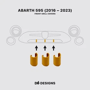 Abarth Front Grill Covers | 595 Series 4 (2016 – 2024) | Gold - Picture 1 of 2