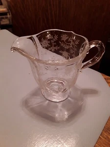 Fostoria Chintz clear CREAMER ONLY Baroque #2496 Elegant Glass 7.5 oz. - Picture 1 of 3