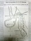 1864 Civil War newspaper w news coverage & detailed MAP of PORT HUDSON Louisiana