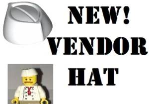 LEGO Minifigure Hot Dog Vendor HAT Gear Cap IN OUT Restaurant Paper Fold Style - Picture 1 of 1