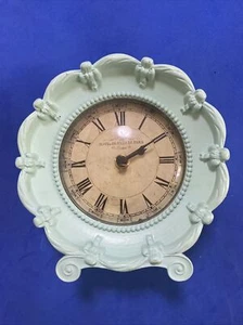 Vtg Mantle Clock Beautiful Aqua Retro Style Hotel De Ville De Paris 6" XCond - Picture 1 of 5