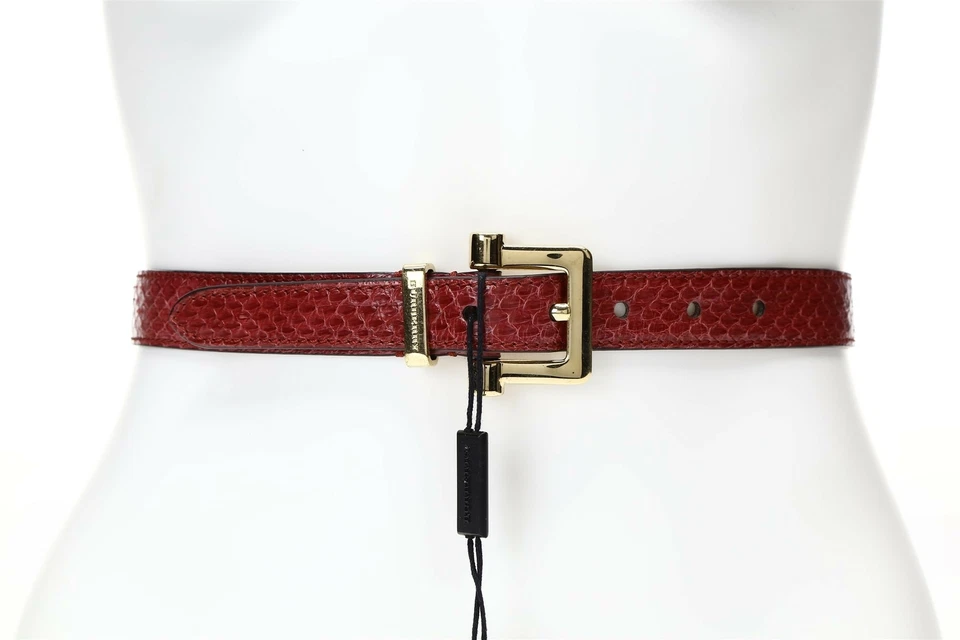BURBERRY Woman's Snakeskin Red Leather Belt Sz 40 New! 135202 - Image 1 of 4