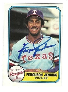 Signed 1981 Fleer FERGIE JENKINS Texas Rangers Card #622 w/COA - Picture 1 of 1