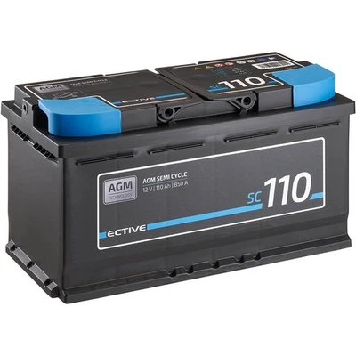 ECTIVE 12V 110Ah AGM Semi Cycle Versorgungsbatterie Wohnmobil Batterie Solar - Bild 1 von 4