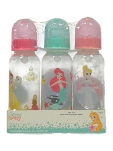 Biberones infantiles Disney Baby Disney Princess paquete de 3 9 oz Belle/Ariel/Cenicienta *Nuevo* - Imagen 1 de 2