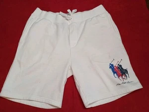 Polo Ralph Lauren uomo triplo pony pantaloncino pile bianco taglia LG MSRP $110 - Foto 1 di 5
