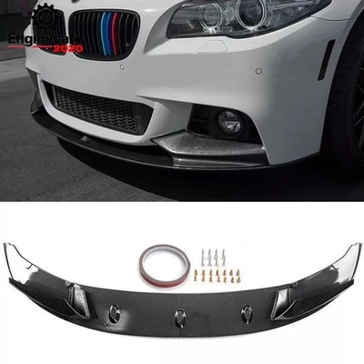Divisor de labios de parachoques delantero para BMW F10 serie 5 M Sport estilo fibra de carbono 11-16 Foto 1 de 4