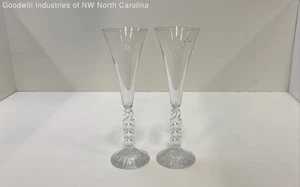 Vintage Pair of Millennium Crystal Champagne Flutes - Picture 1 of 6