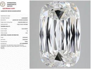 5.04 Criss Ashoka Lab Grown Diamond For Engagement Ring IGI Certified G VS2 - Picture 1 of 12