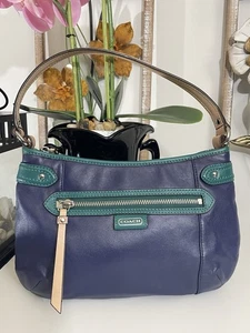 Coach Y2K Daisy Spectator Small Blue Leather Shoulder Bag - Picture 1 of 10