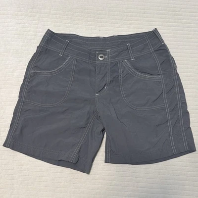 Shorts de caminhada Kuhl feminino tamanho 6 cinza mistura de algodão costura interna 6" - Imagem 1 de 4