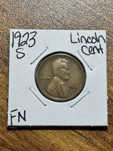 1923 S Lincoln Wheat Cent Penny FN Fine Better Date Coin (Raw16232) - Picture 1 of 2
