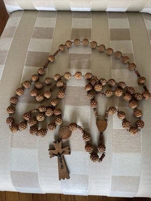 Ancien grand chapelet en bois complet souvenir de Lourdes. - Photo 1/4