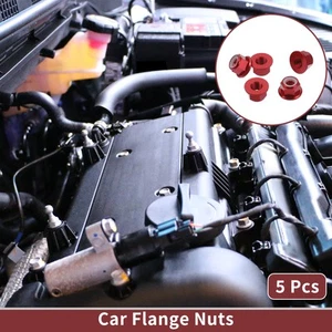 5 Stück M8 Flanschmuttern, Weinrot, 11mm, für Auto, Kunststoff-Gummiring - Bild 1 von 6