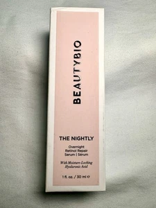 NIB BeautyBio The Nightly Overnight Retinol Repair Serum 1oz Sealed Hyaluronic - Picture 1 of 7
