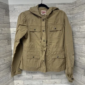 Guess Jeans Jacket - Women XL Khaki Rip-stop Cotton - Picture 1 of 9