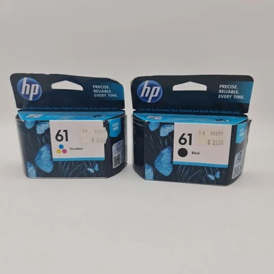 2x Genuine HP61 Ink Cartridges Black+Colour For HP 2510 2050 1050 1010, Expired - image 1 of 4