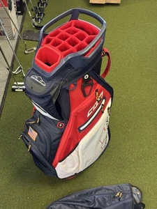 Sun Mountain C-130 Cart Bag USA Red White Blue W Rain Cover NICE - Picture 1 of 10