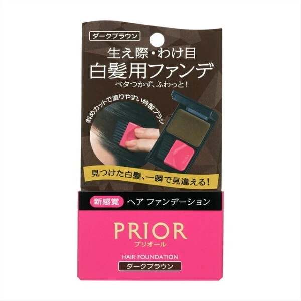Base de maquillaje Shiseido PRIOR 3,6 g marrón oscuro para ocultar rápidamente las canas JPN Foto 1 de 1