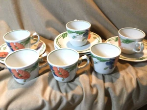 Villeroy & Boch Amapola Cups and Saucers - 6 - Picture 1 of 2