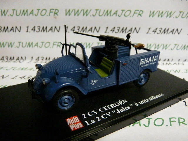 2CVAP55 Voiture 1/43 ELIGOR Auto plus : CITROEN 2CV n°32 Jules à mitrailleuse - Photo 1/1