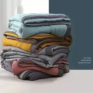 Summer Quilt Washable Cotton Air-conditioning Quilts Soft Thin Comforter Blanket - Picture 1 of 29