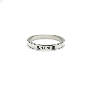 Custom Engraved Handmade Sterling Silver Stackable Ring Band Solid Stamped 925 - Picture 1 of 3