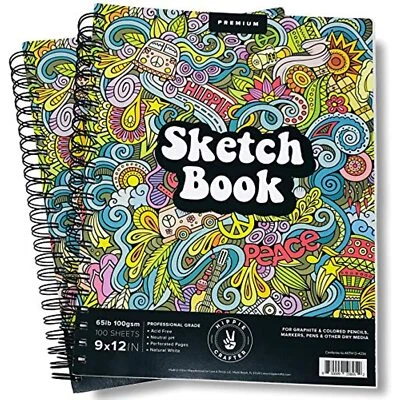 2Pk Sketch Book and Drawing Pad Paper Books 2 Spiral Notebooks for Art - Image 1 of 4