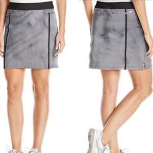 Adidas Women’s Golf Tennis Skort Size L Striped Pull On Pockets Black White - Picture 1 of 11