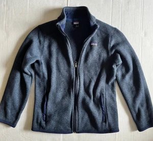 Youth Patagoinia Blue Full Zip Front Sweater Fleece Jacket Size Large 12 - Picture 1 of 4