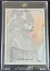2015 Star Wars Masterwork 1/1 Darth Vader Sketch Card By Justin Chung - Picture 1 of 2