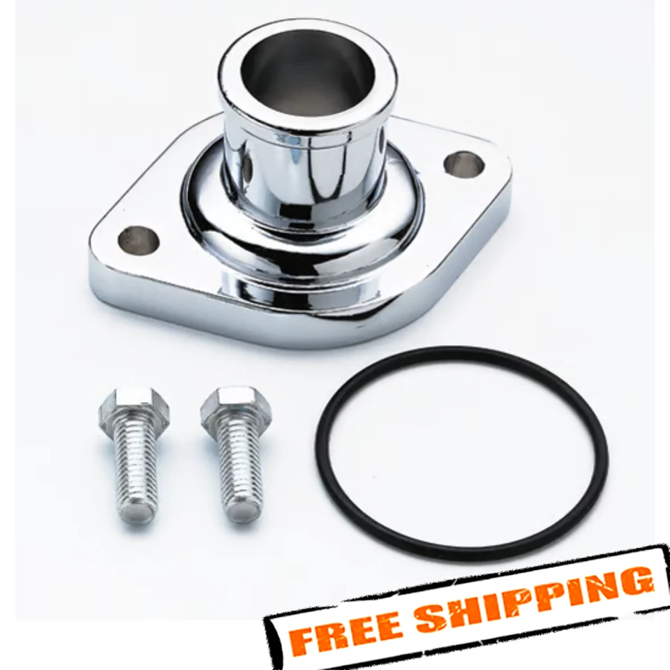 Cuello de agua cromado Mr. Gasket 9845 para Chevrolet 1955-1975 bloque pequeño y grande Foto 1 de 2