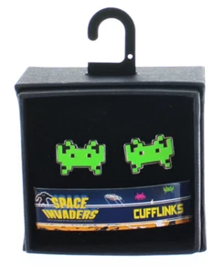 Space Invaders Cufflinks Set Cuff Link Arcade Officially Licensed New MIB Mint - Picture 1 of 4