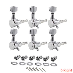 6R Inline Electric Guitar Tuning Peg Sealed Locking Tuners Chrome Plated E7G5 - Picture 1 of 9