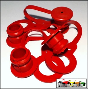 HPL12RD 4x Red Hydraulic Coupler Dust Plugs for Remotes - ISO 1/2in type - Picture 1 of 1