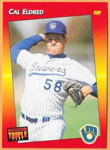 Cal Eldred Milwaukee Brewers #213 - Donruss Triple Play casi nuevo-como nuevo 1992 - Imagen 1 de 2