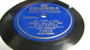 BIDU SAYAO COLUMBIA 78 RPM RECORD 71451 AH! FORS'E LUI - Picture 1 of 2