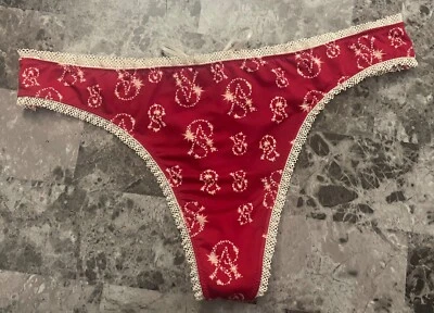 NWT VICTORIA'S SECRET SEXY LITTLE THINGS L RED STAR VINTAGE RARE THONG PANTIES - Image 1 of 4