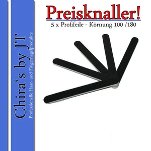 Feilen Nagelfeilen 5 Studiofeilen schwarz gerade Körnung 100/180 - Bild 1 von 1