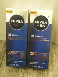 NEW Nivea Men Age Defense Daily Face Moisturizer w/SPF 30 - 1.7 fl oz EA (2PK) - Picture 1 of 4