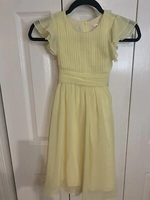 Happy Rose Girls Size 7 Girl's Yellow Long Party Dress With Bow Used - Image 1 of 4