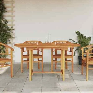 Extending Garden Table 110-160x80x75cm Solid Wood Teak - Picture 1 of 7