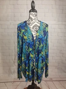 Drapers Damons women's open front long sleeve floral stretch knit cardigan b10s - Picture 1 of 10