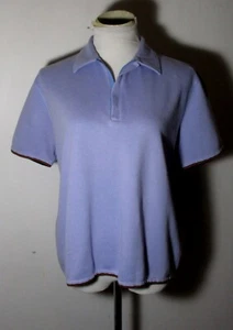 HUGO BOSS Blue 100% Cotton 1/2 Zip Jersey Polo Shirt Women's Size XL - Picture 1 of 6