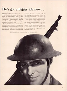 Stampa Pubblicità Smith Corona Macchina da Scrivere 1942 WW2 Soldato Pagina Completa Rivista 10,5"x13,5" - Foto 1 di 1