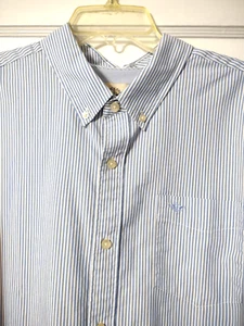 Men Dockers Button Up Shirt Size XXL Blue Stripe Pocket - Picture 1 of 5