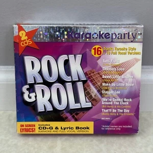 Karaoke Party Rock & Roll 2 CD Set 16 Tracks Karaoke Style Lyric Book - Picture 1 of 5
