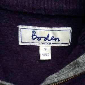 Mujer Boden London Jersey Lana de Cordero Púrpura Cuello Alto Cremallera Dobladillo Acanalado Reino Unido Pequeño - Imagen 1 de 13
