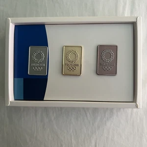 TOKYO OLYMPIC 2020 Licensed Pin Set Japan Gold Silver Bronze Cancelled - Picture 1 of 8