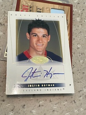  2004 Hot Prospects Draft #105 Justin Hoyman  AUTO RC/299 INDIANS! CS26! - Image 1 of 2